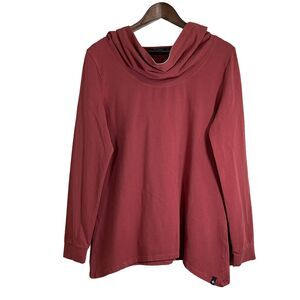 Satva Women Size L Hoodie Pullover Tunic Sweater‎ Yoga Stretch Pink-Orange